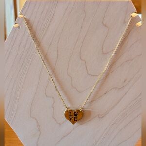 Studio Ville Yellow Gold Plated Heart Love Paw Necklace
